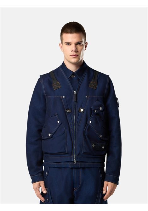 indigo denim light-rinsed vest man blu STONE ISLAND | K2S15 G100016 S00J2VJ201